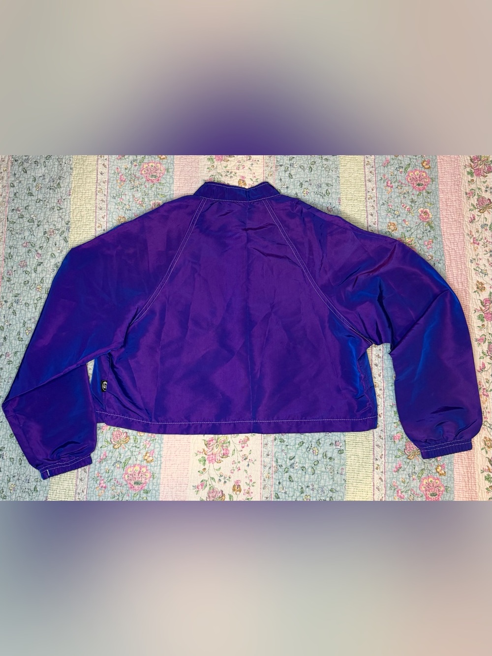 VTG 90s Y2K Surf Style Purple Iridescent Windbreaker Jacket & Board Shorts SM - Picture 10 of 15